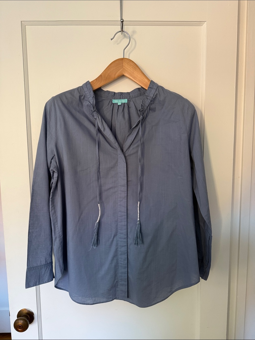Blue Illusion Cotton Blouse